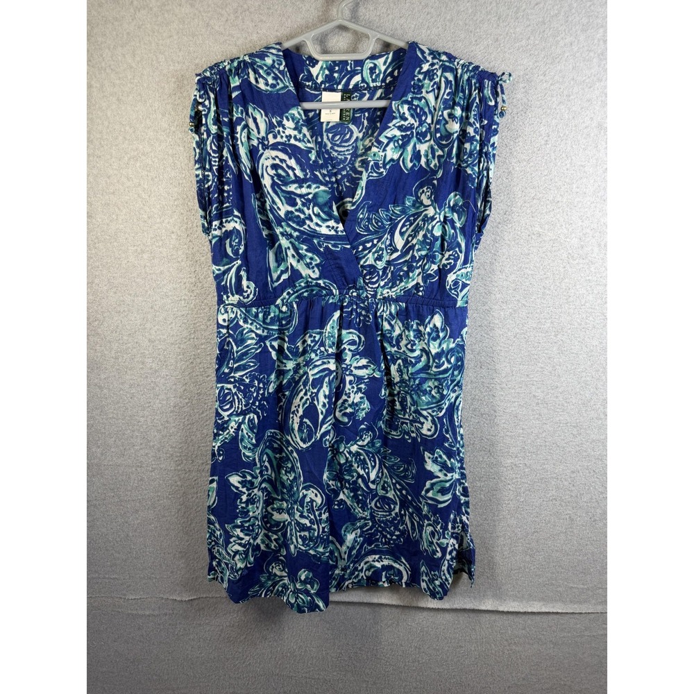 Lauren Ralph Lauren Dress Womens Small Blue Paisley Sleeveless Sundress Cotton